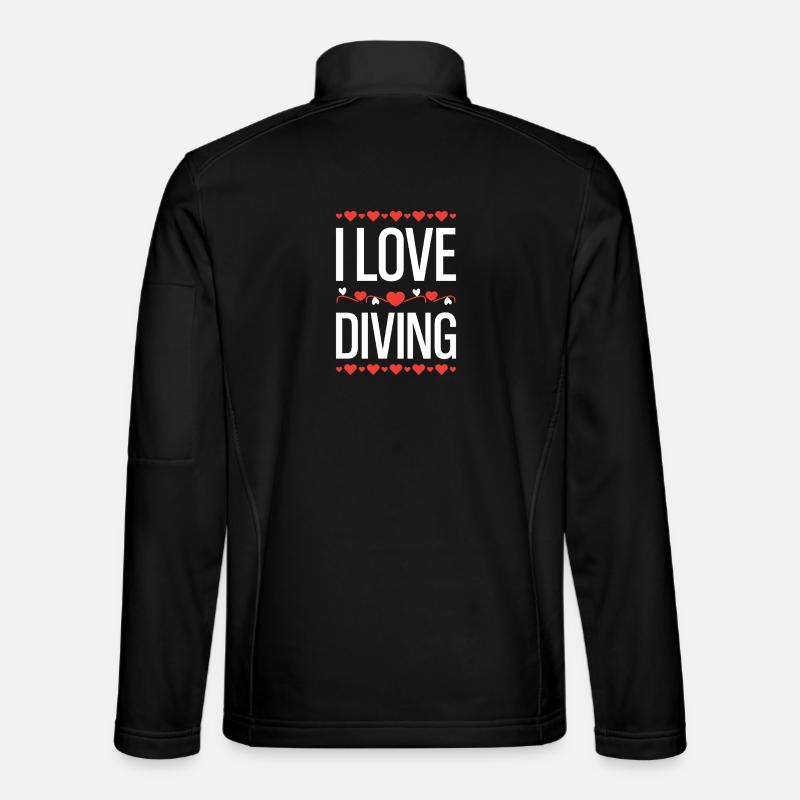 I Love Diving Herzen - Unisex Softshelljacke - Schwarz
