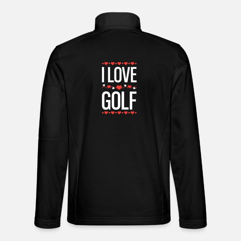 I Love Golf Heart Design - Unisex Softshell Jacket - black