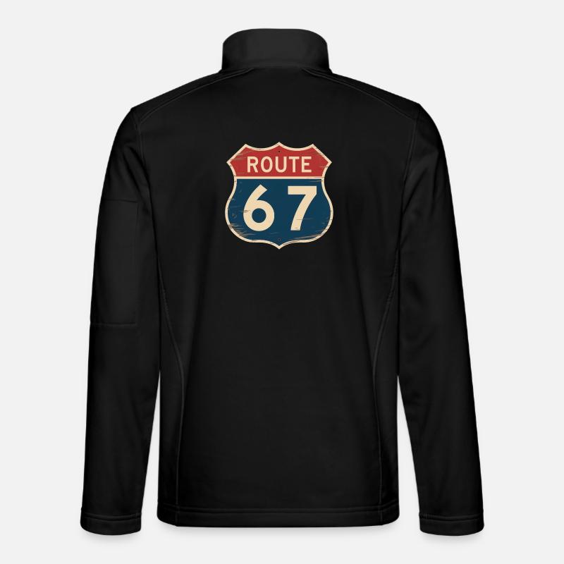 Route 67 vintage motorveiskilt retro biltur - Unisex softshell-jakke - svart