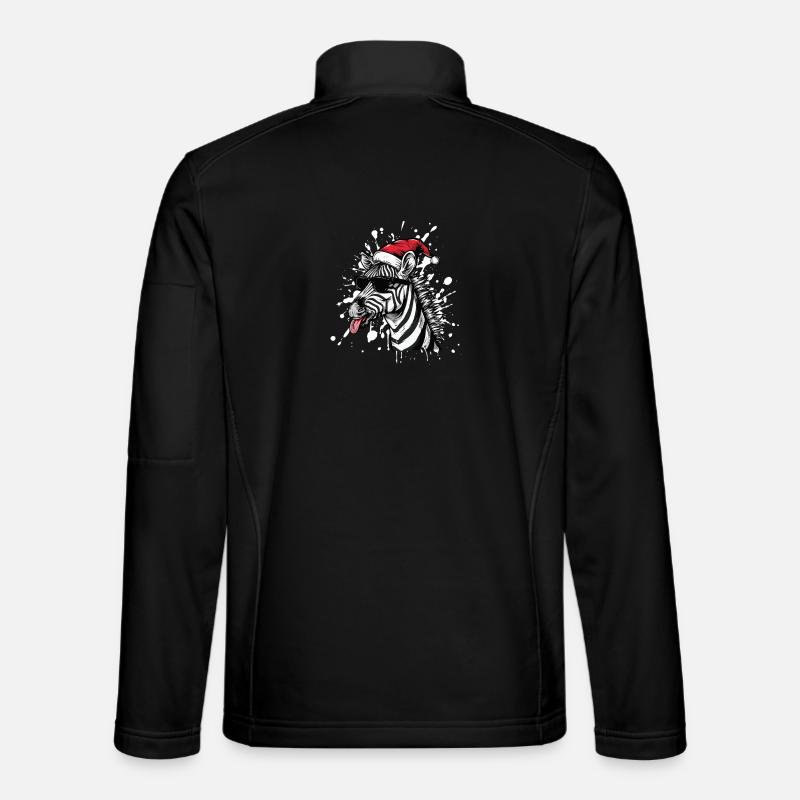 Zebra Christmas Funny - Unisex Softshell Jacket - black