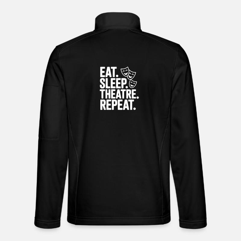 Eat Sleep Theatre Repeat - Unisex Softshelljacke - Schwarz