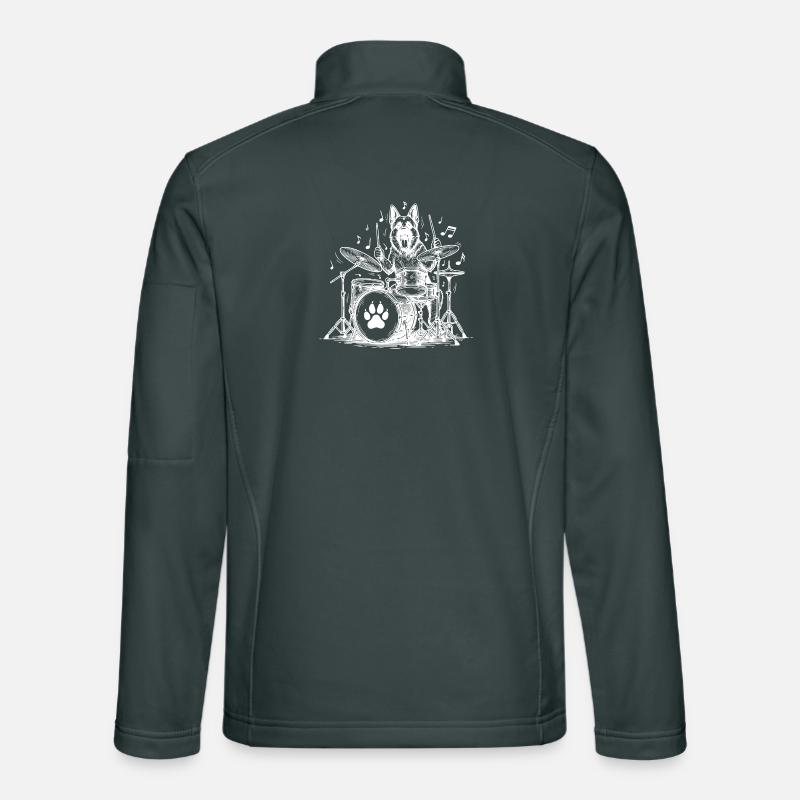 German Shepherd Drummer Unisex Softshell Jacket