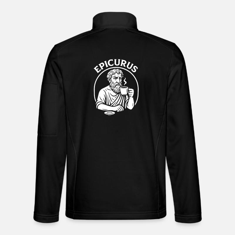Epicurus Coffee Cup Philosophy Tee - Unisex Softshell Jacket - black
