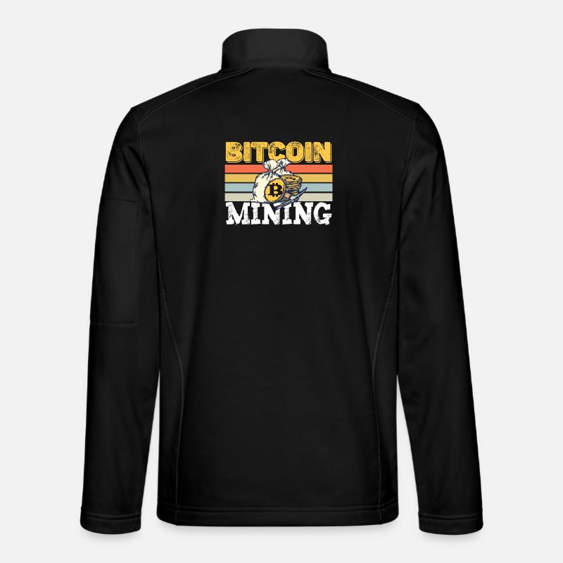 Bitcoin Mining retro - Unisex Softshelljacke - Schwarz