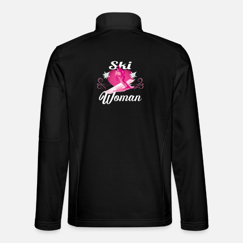 Ski Woman Retro Pink Skiing - Unisex Softshell Jacket - black