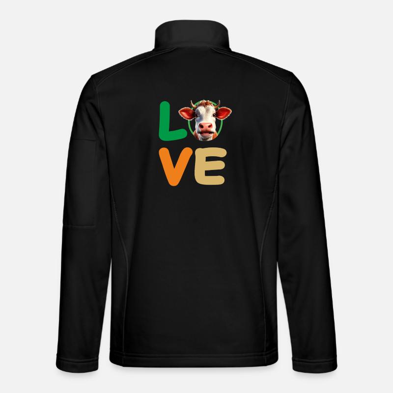 LOVE KUH KOPF - Unisex Softshelljacke - Schwarz
