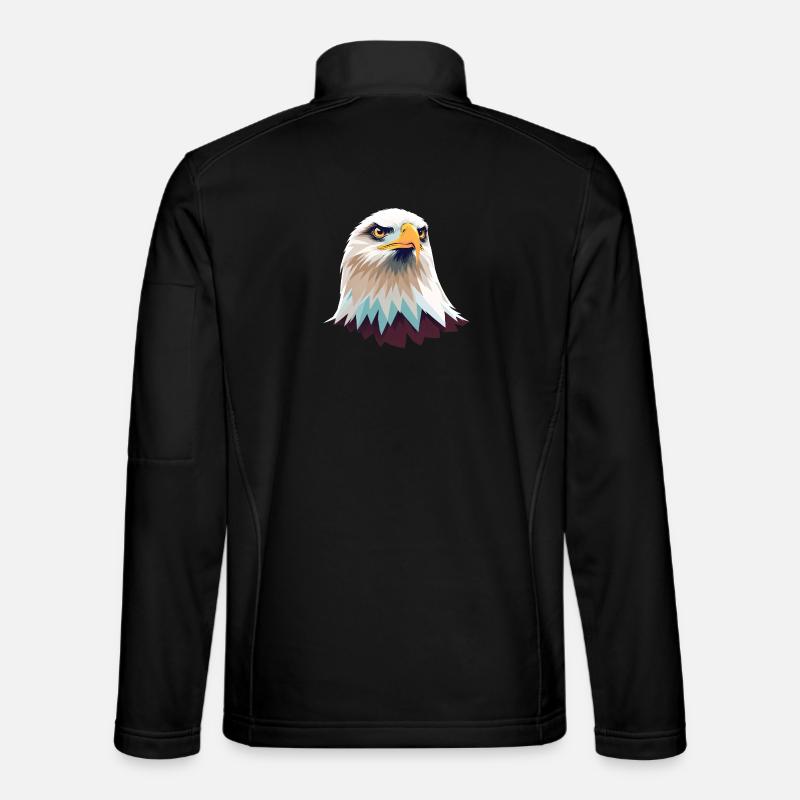 Geometric Eagle Head Illustration - Unisex Softshell Jacket - black