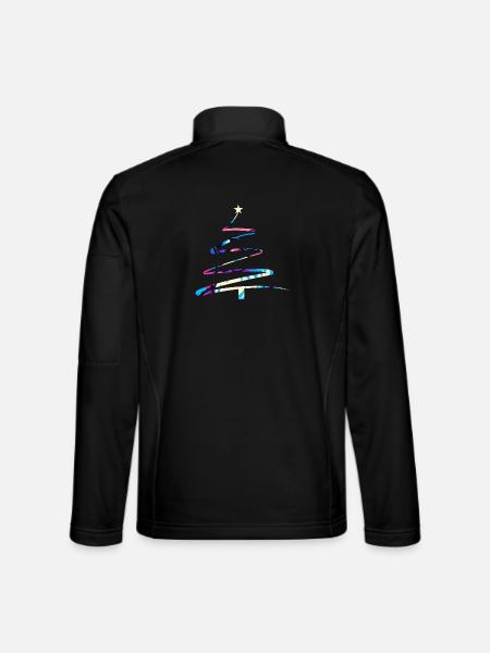 Weihnachtsbaum One-Line Design – Modern & Bunt - Unisex Softshelljacke - Schwarz