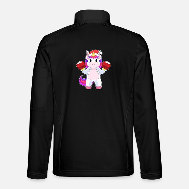 Einhorn Weihnachten Boxen - Unisex Softshelljacke - Schwarz