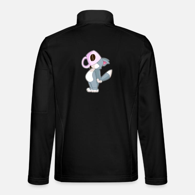 Katze Kaffee Tasse - Unisex Softshelljacke - Schwarz