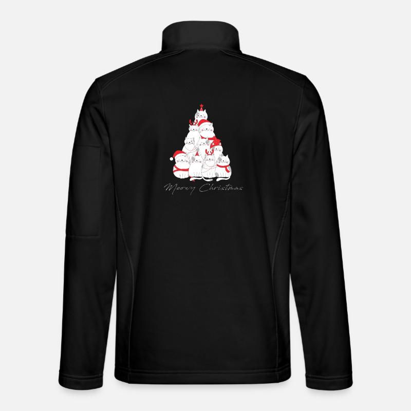 Arbre à chat de Noël miaou - Veste en tissu softshell Unisexe - noir