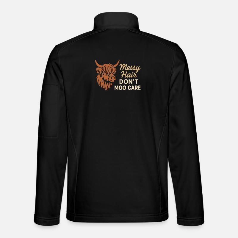 Highland Cow Rustic Animal Cute - Unisex Softshell Jacket - black