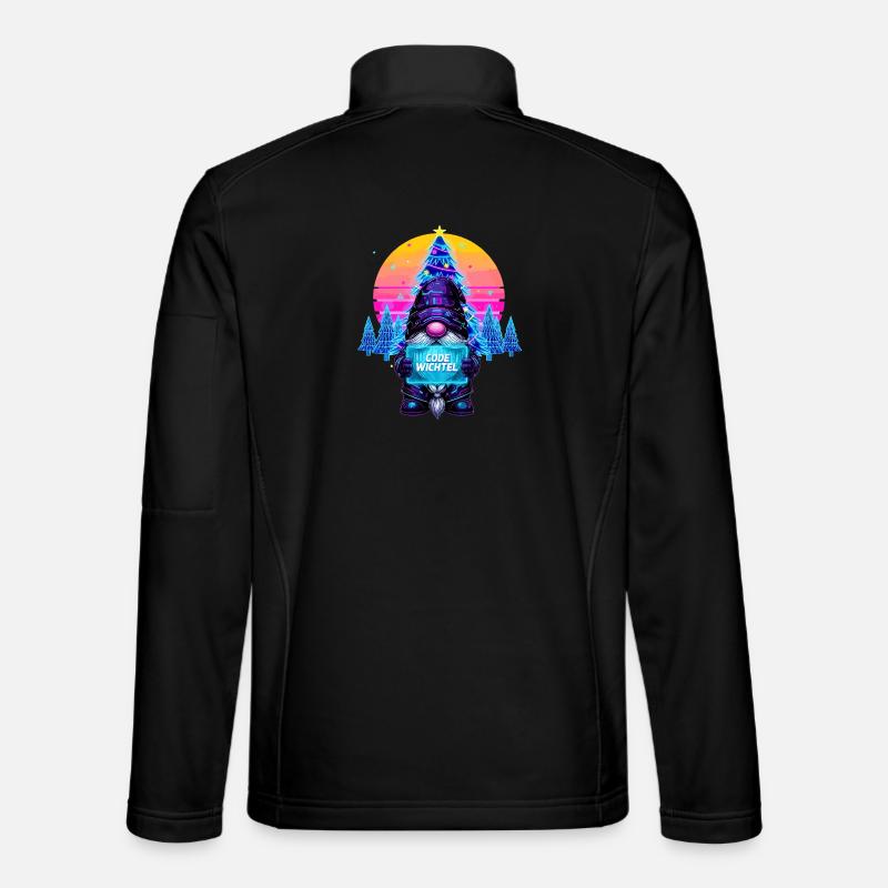 Cyberpunk Code Wichtel - Synthwave Xmas Nerd - Unisex Softshelljacke - Schwarz