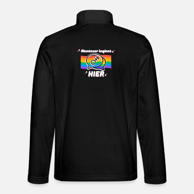 Adventure Starts Here Pride Symbol - Unisex Softshell Jacket - black