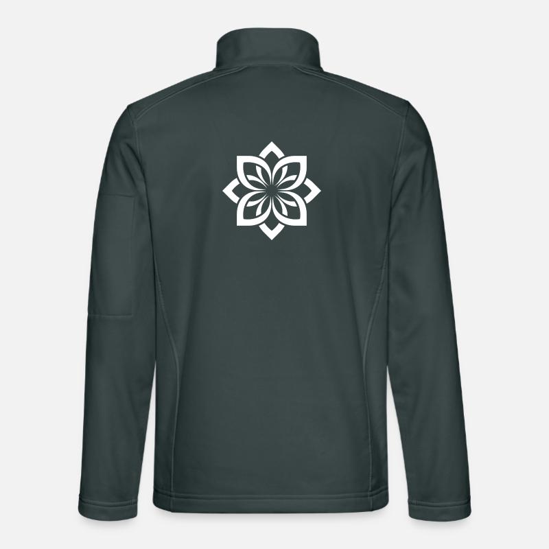 Weißes Blüten Mandala Chogan Unisex Softshelljacke