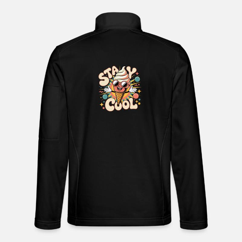 Retro Eiscreme - Unisex Softshelljacke - Schwarz