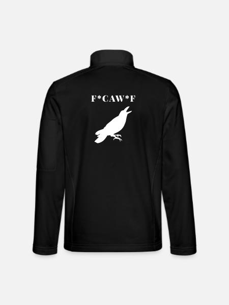 FCAWF Funny Crow Bird Design - Unisex Softshell Jacket - black