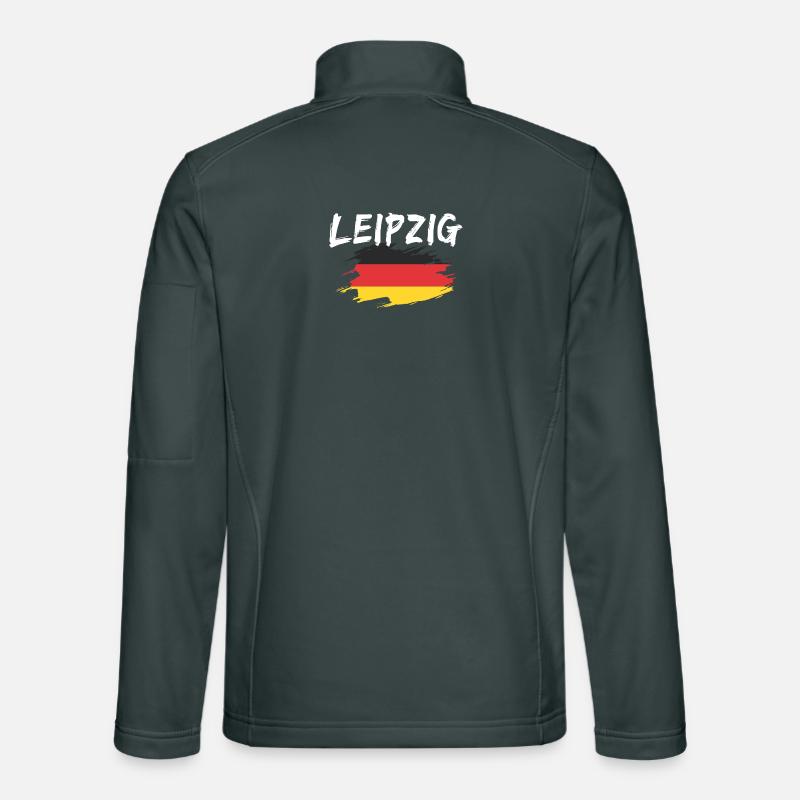 Leipzig Allemagne Drapeau Veste en tissu softshell Unisexe