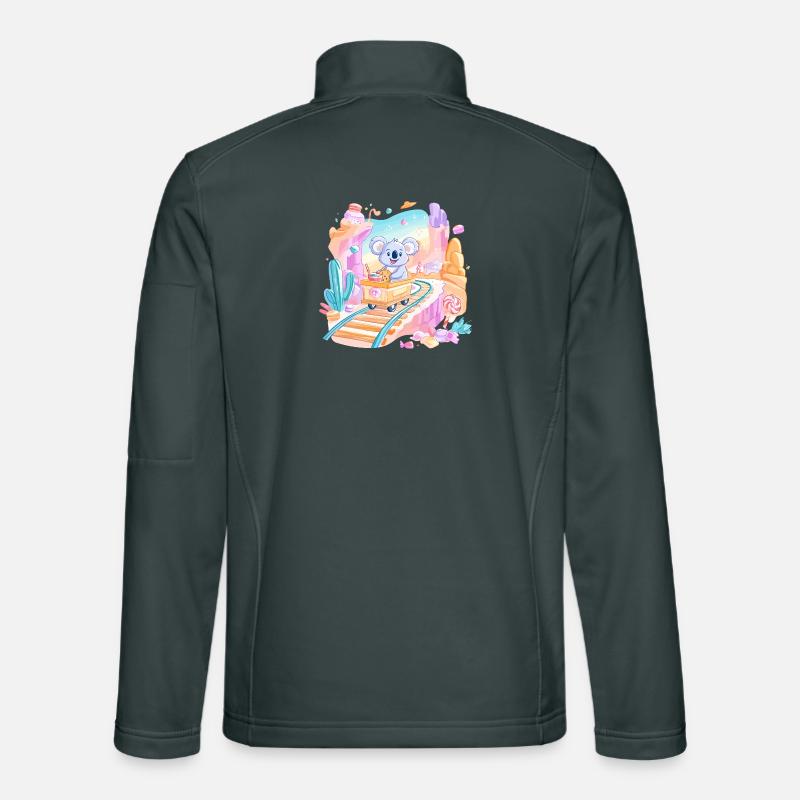 Koala on candy train Unisex Softshell Jacket
