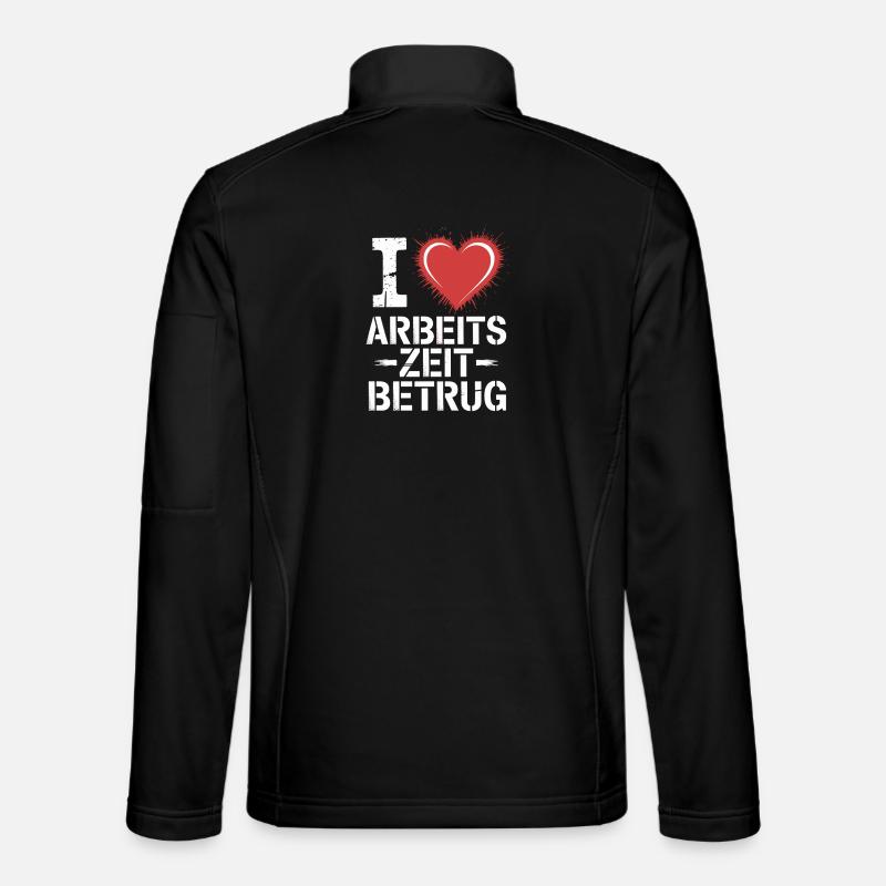 J’aime Temps de travail Fraude Pas de crime Bureau de l’emploi Veste en tissu softshell Unisexe