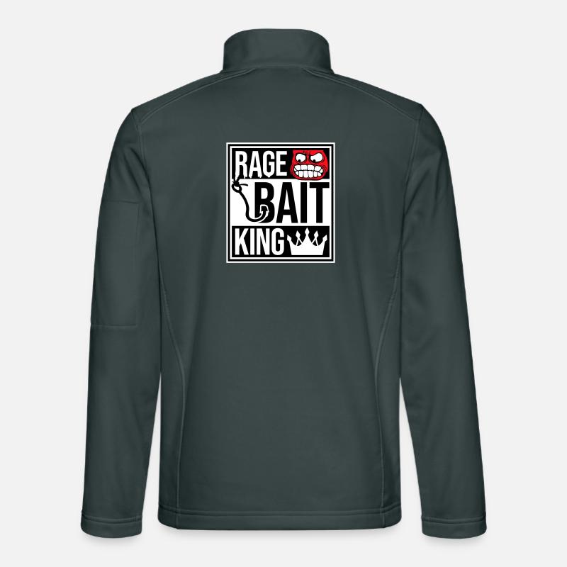Rage Bait King Online Troll Attention Fun Unisex Softshell Jacket