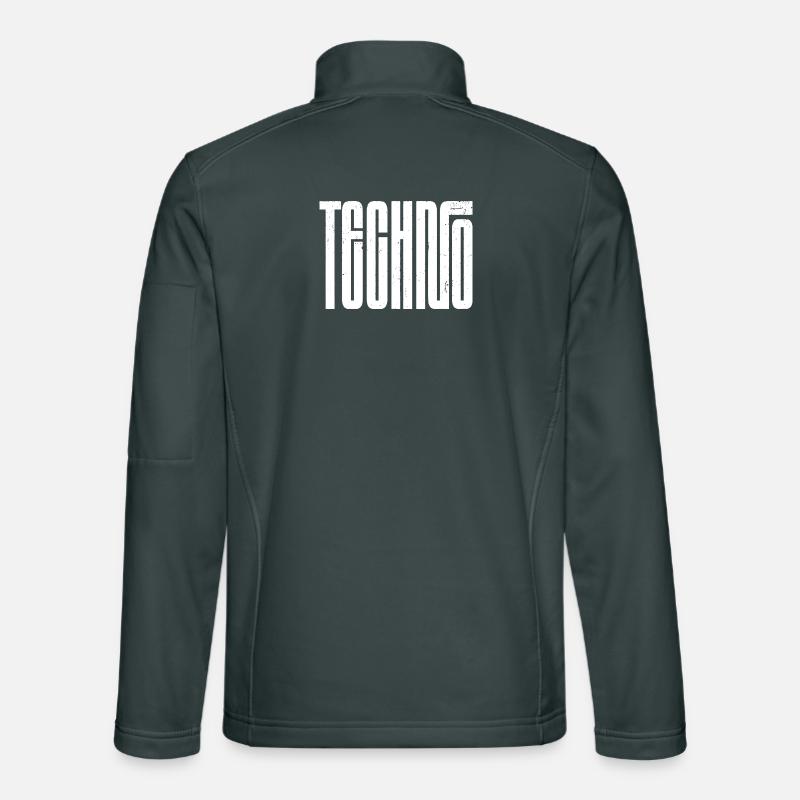Typographie rétro techno audacieuse Veste en tissu softshell Unisexe