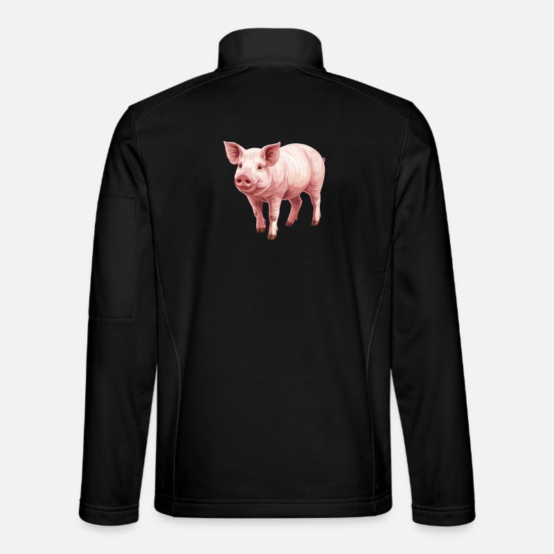Schweine Schwein - Unisex Softshelljacke - Schwarz
