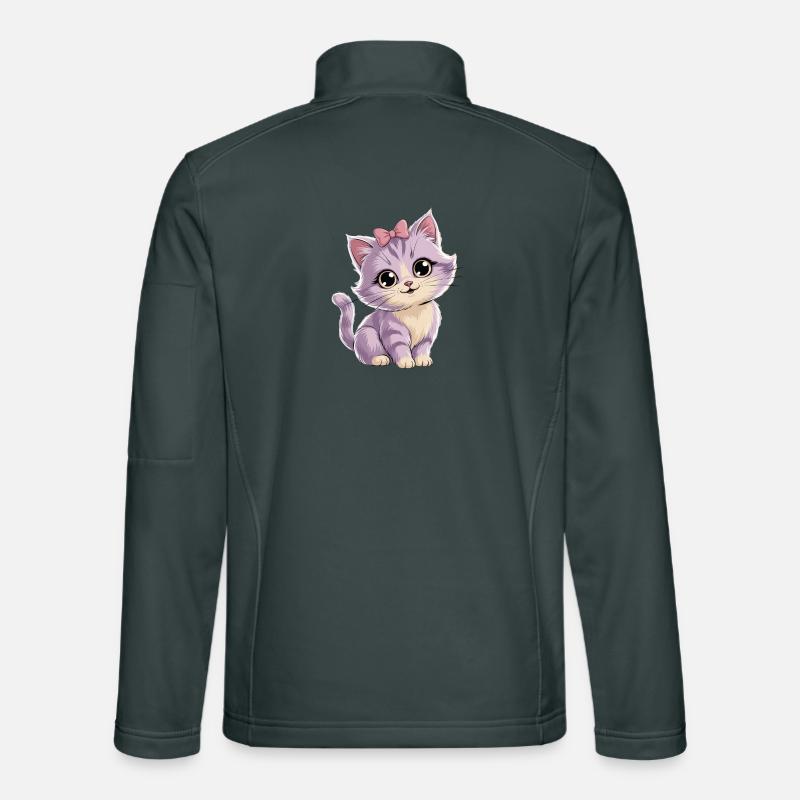 Kitten with bow - customizable Unisex Softshell Jacket