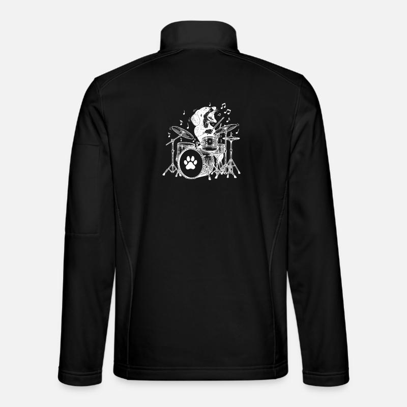 Musical Dachshund Drummer - Unisex Softshell Jacket - black