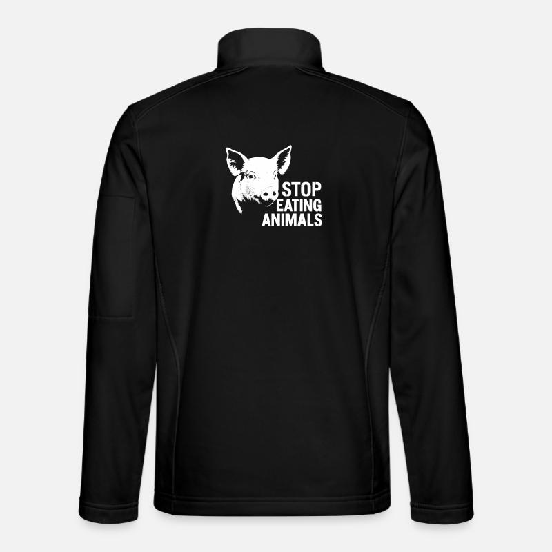 Tierwohl | Schweineprotest Stop Eating Animals - Unisex Softshelljacke - Schwarz