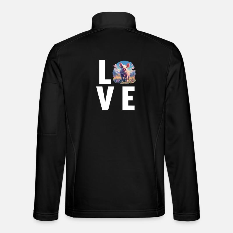 Schweine Schwein - Unisex Softshelljacke - Schwarz