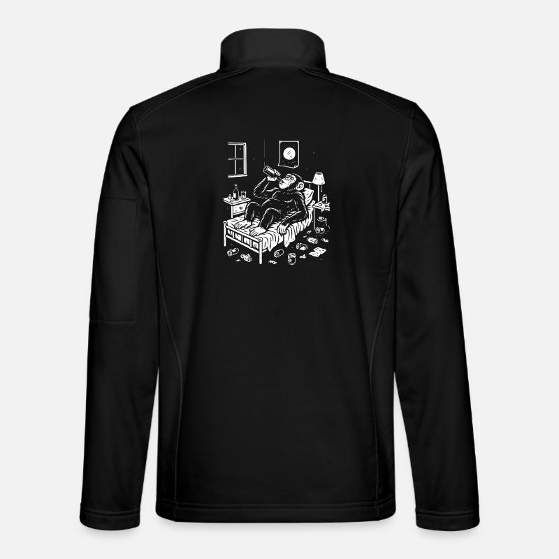 Schlafenszeit-Affen-Trink-Absacker - Unisex Softshelljacke - Schwarz