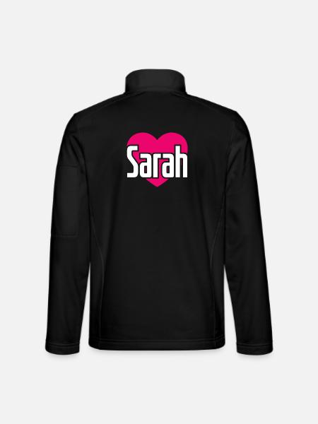 I Love Sarah Pinkes Herz Ich liebe Sarah - Unisex Softshelljacke - Schwarz - Hinten