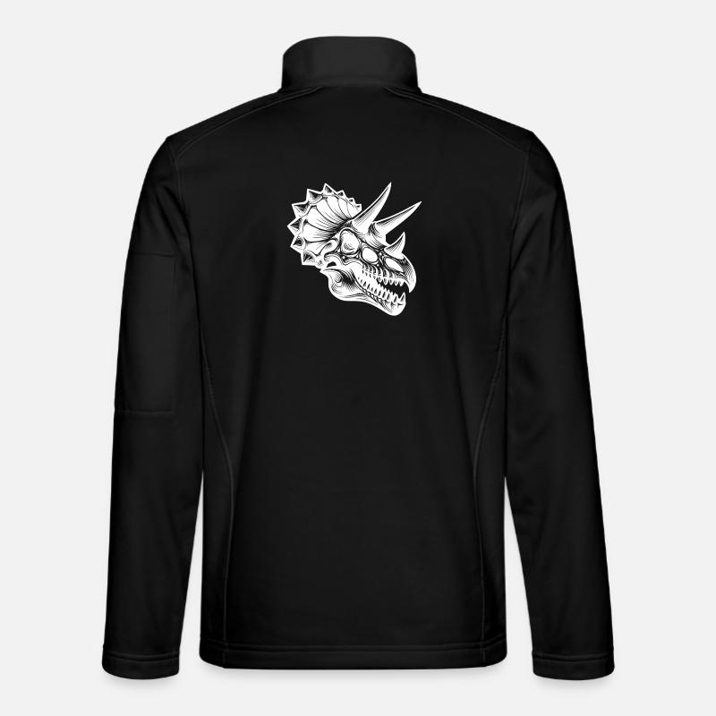 Dinosaur Triceratops Head Fossil Bone - Unisex Softshell Jacket - black