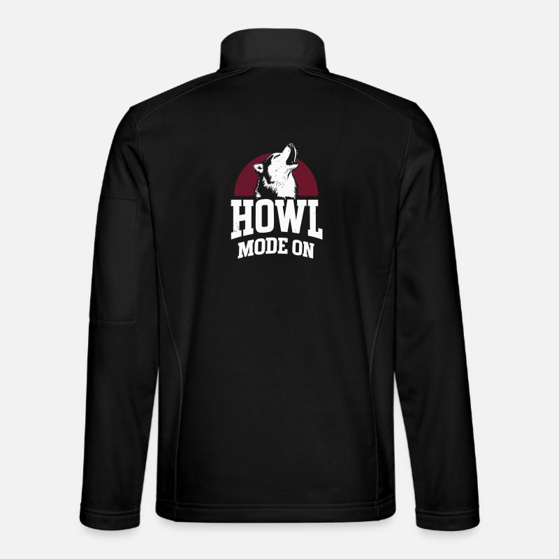 Howl Mode On Husky Design - Unisex Softshell Jacket - black