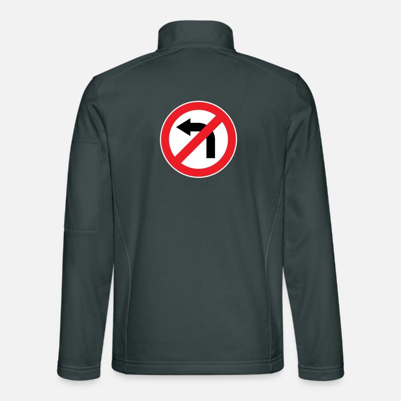 Virage à gauche interdit, panneaux de signalisation Veste en tissu softshell Unisexe