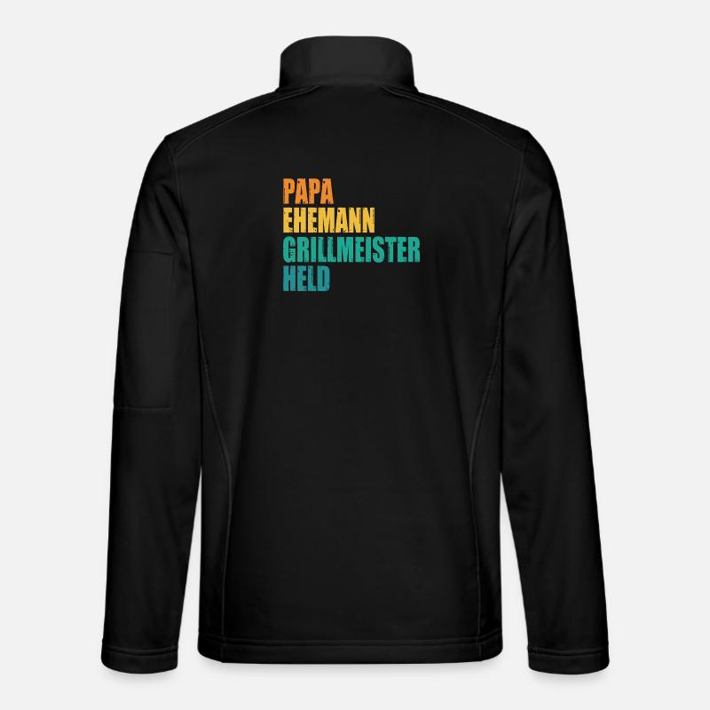 Papa Ehemann Grillmeister Held - Unisex Softshelljacke - Schwarz