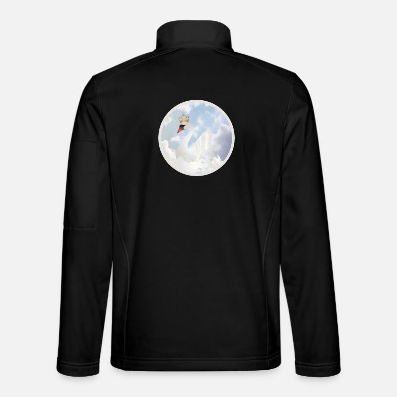 Royal Swan in the Clouds - Unisex Softshell Jacket - black