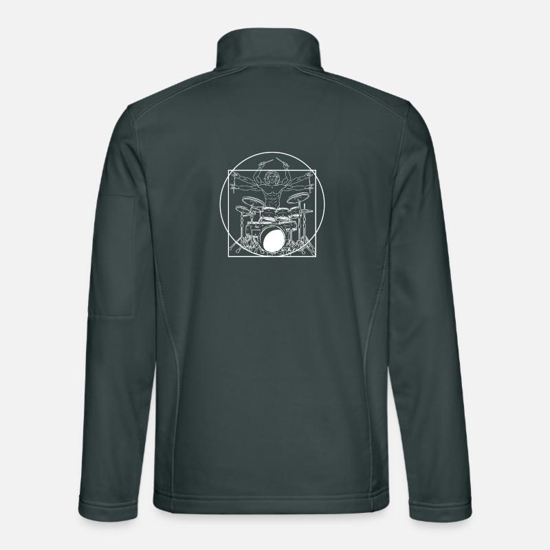 Vitruvian Drummer Masterpiece Drum Art Design Unisex Softshell Jacket