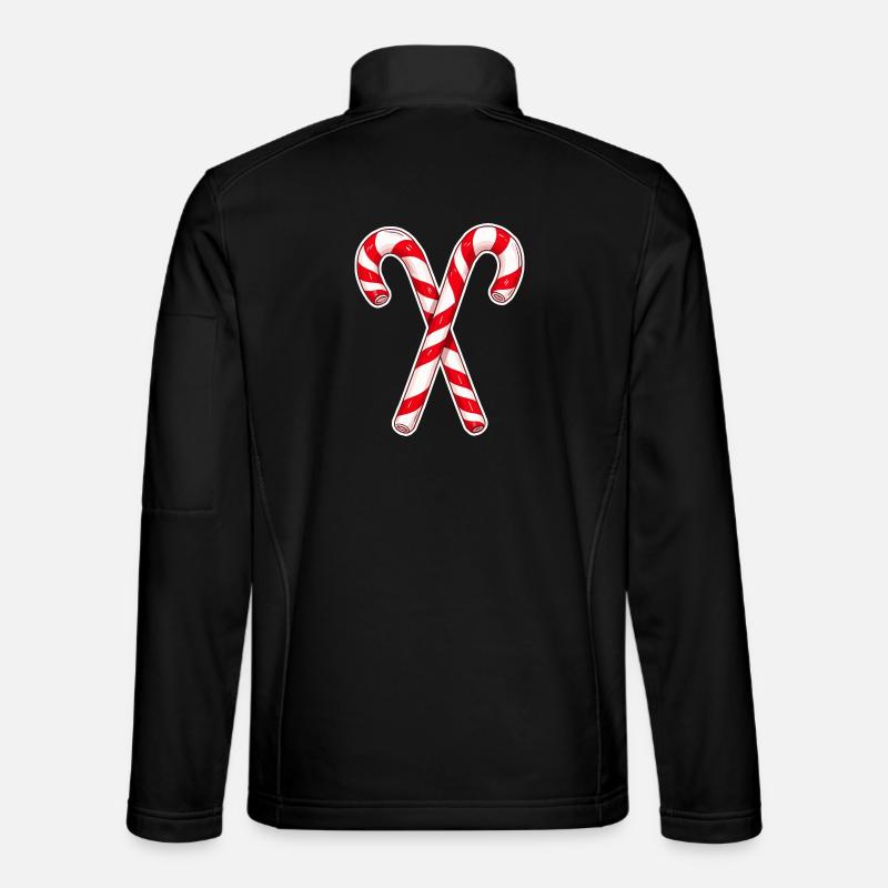 Crossed Candy Cane Duo - Unisex Softshell Jacket - black