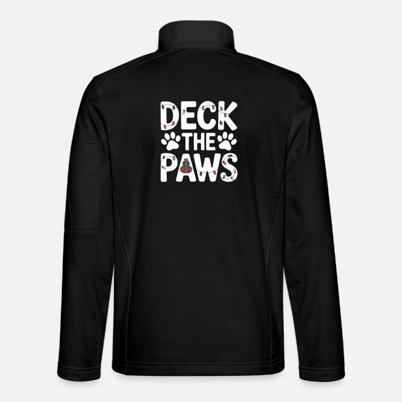 Fête de Noël Deck the Paws - Veste en tissu softshell Unisexe - noir