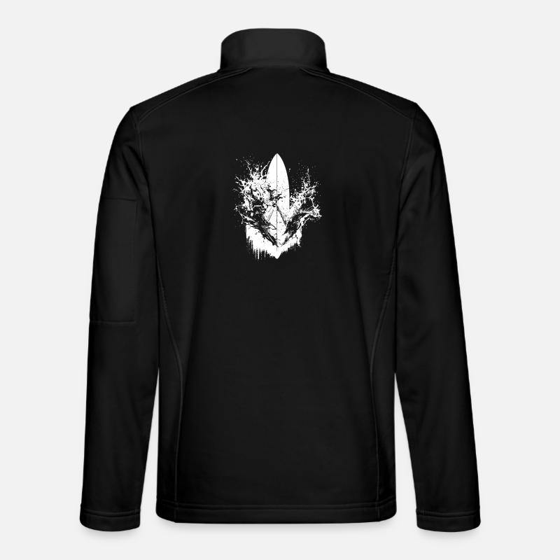 Energetic Surfer Illustration Surfing - Unisex Softshell Jacket - black