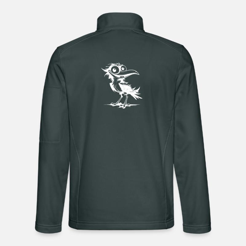 Funny flutterman bird with grin on his face Unisex Softshell Jacket