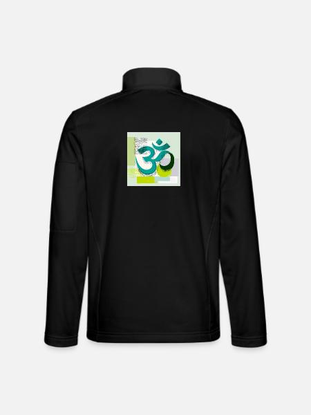 Modernes OM Zeichen – Abstrakte Yoga Kunst - Unisex Softshelljacke - Schwarz