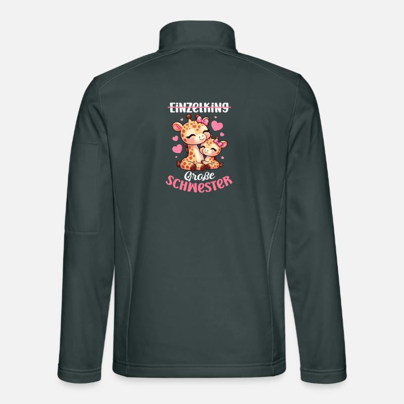 Einzelkind Große Schwester Giraffen Unisex Softshelljacke