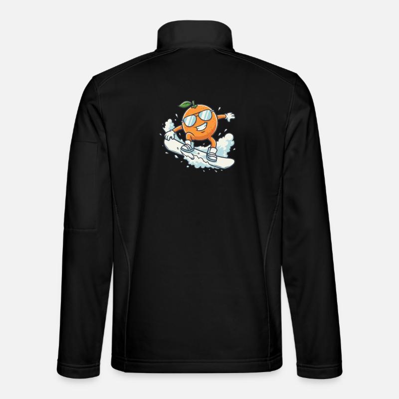 Coole Snowboard Orange mit Sonnenbrille - Unisex Softshelljacke - Schwarz