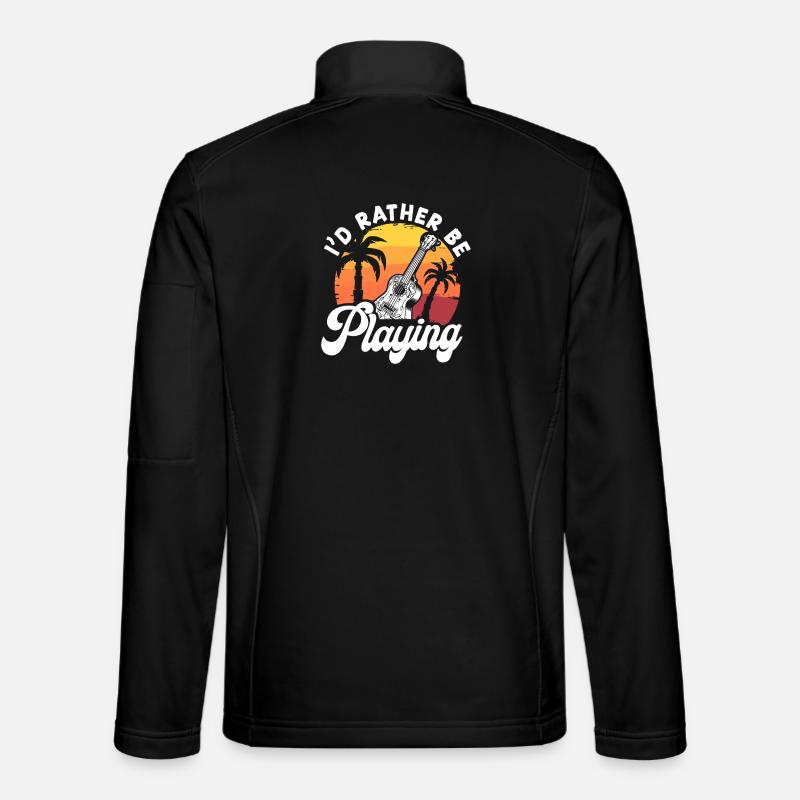 Ukulélé hawaïen Uke Je Préférerais Être - Veste en tissu softshell Unisexe - noir