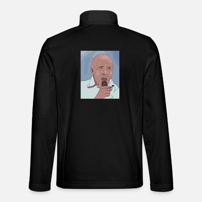Singer portrait pop art style - Unisex Softshell Jacket - black