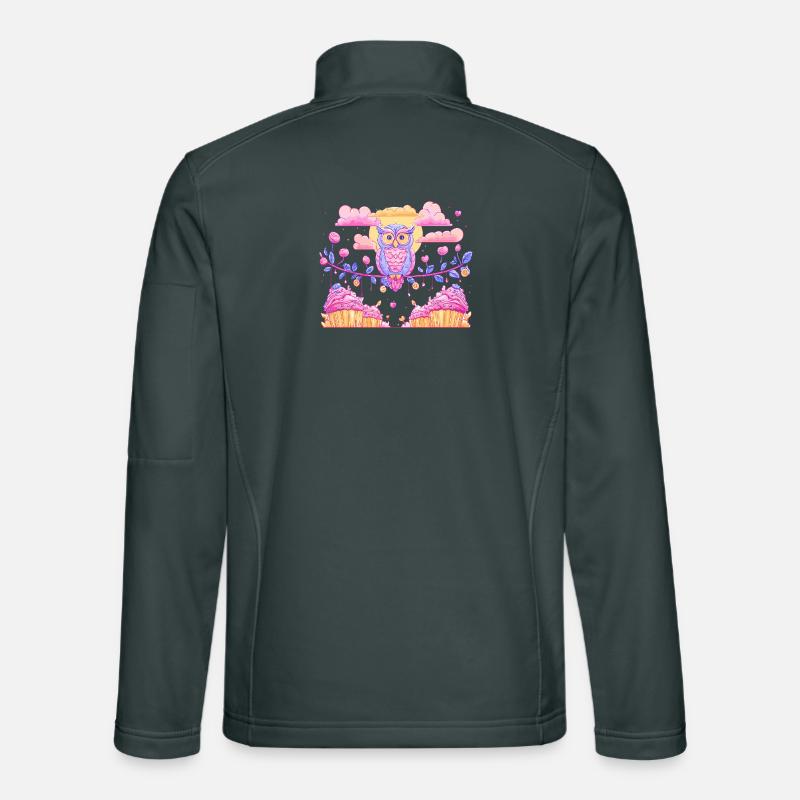 Pastel owl magic over cupcakes Unisex Softshell Jacket