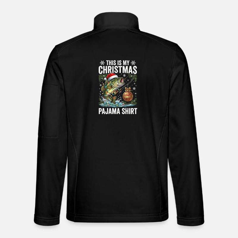 Chemise de pyjama poisson de Noël - Veste en tissu softshell Unisexe - noir